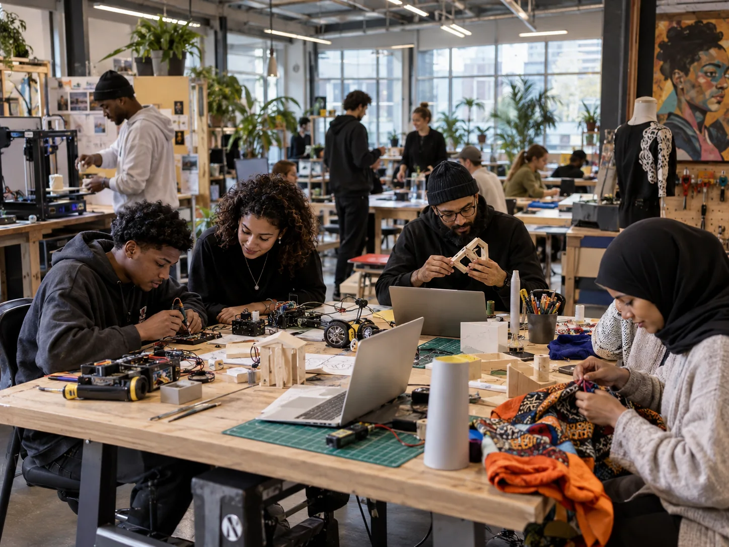 glazen huis samen werken aan maquettes